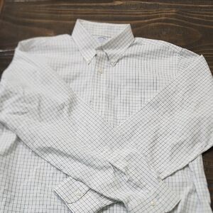 Brooks Brothers White and Blue Checkered Dress Shirt